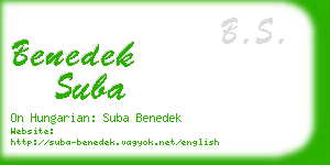 benedek suba business card